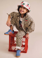 HUXBABY I Very Cherry Leopard Print Denim Jacket