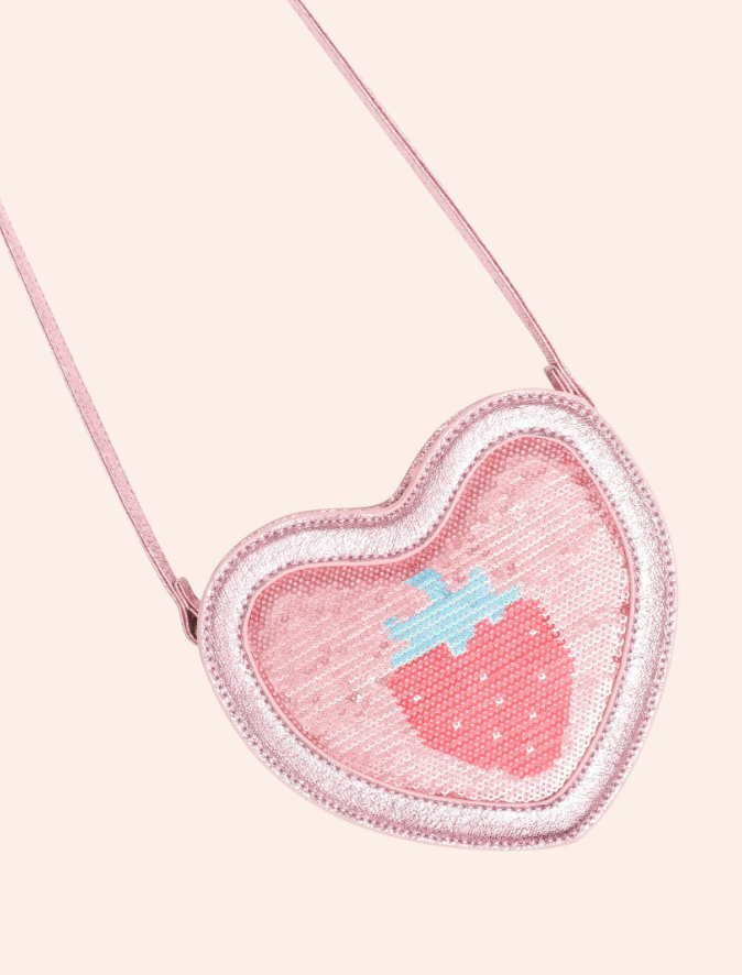 HUXBABY I Strawberry Sequin Heart Bag