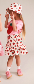 HUXBABY I Strawberry Tiered Skirt