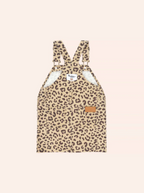 HUXBABY I Very Cherry Leopard Print Denim Pinafore