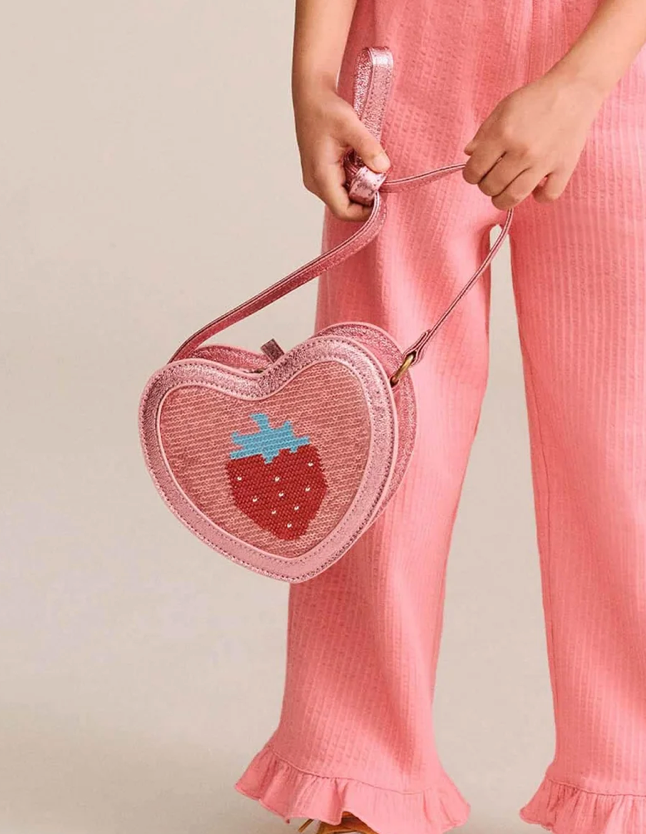 HUXBABY I Strawberry Sequin Heart Bag