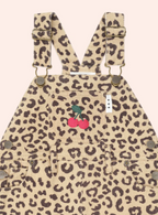HUXBABY I Very Cherry Leopard Print Denim Pinafore