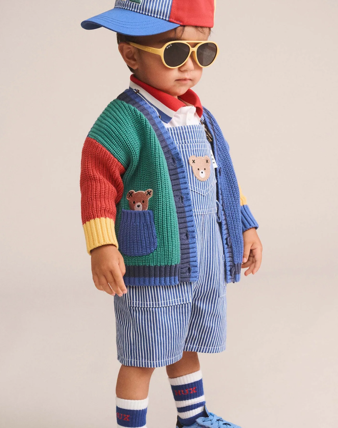 HUXBABY I Cobalt Stripe Carpenter Shortall