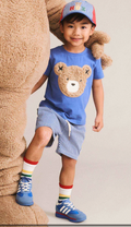 HUXBABY I Furry Huxbear Tee I Cobalt