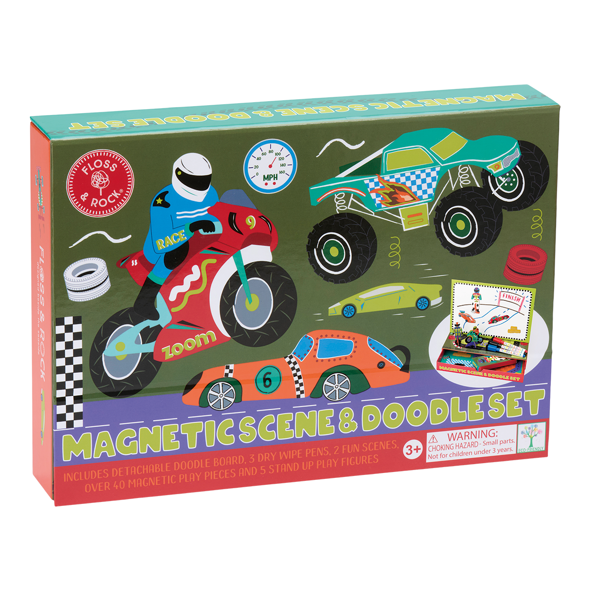 FLOSS & ROCK I Magnetic Scene & Doodle Set I Cars