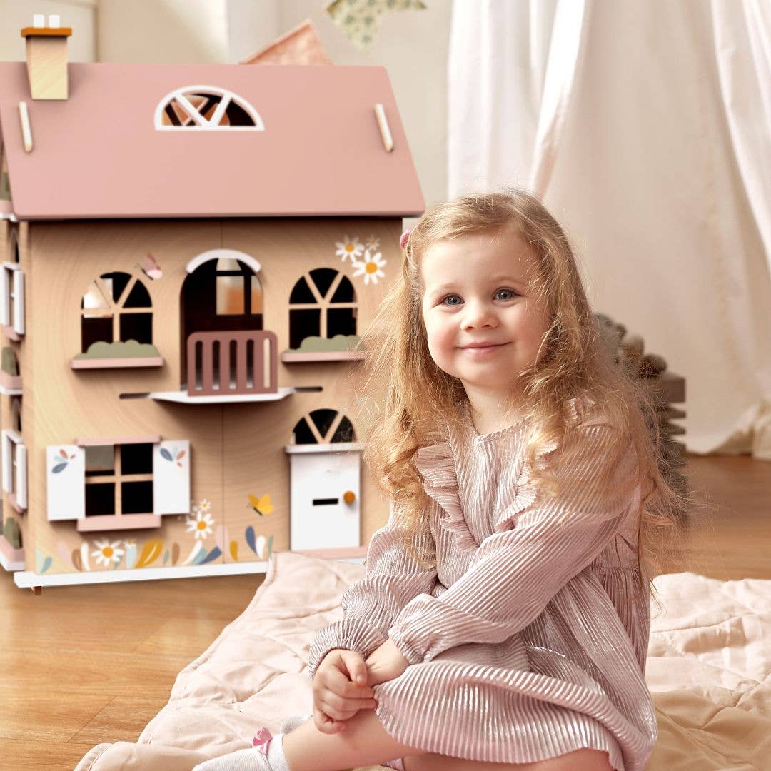 Flowers Cottage Dolls House with Starter set