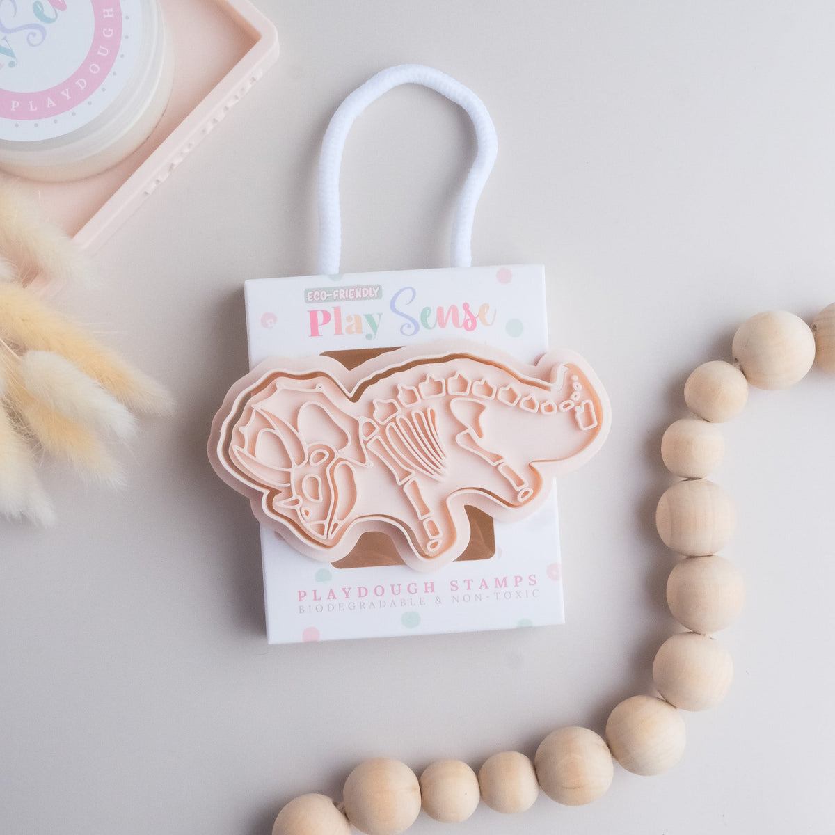 PLAY SENSE I Eco Playdough Stamp I Triceratops Bones