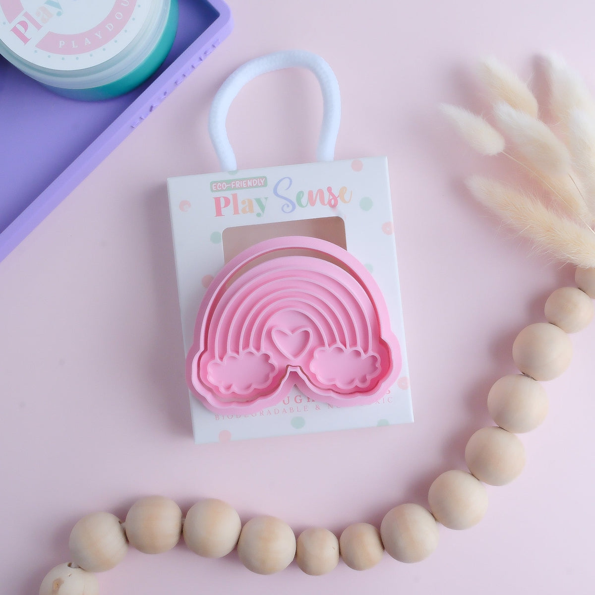 PLAY SENSE I Eco Playdough Stamp I Rainbow with Heart