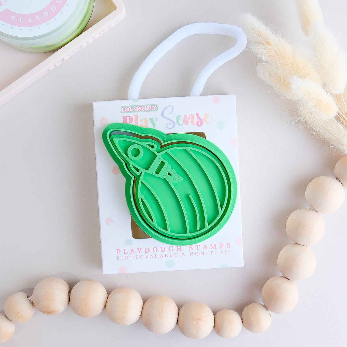 PLAY SENSE I Eco Playdough Stamp I Planet with Rocket