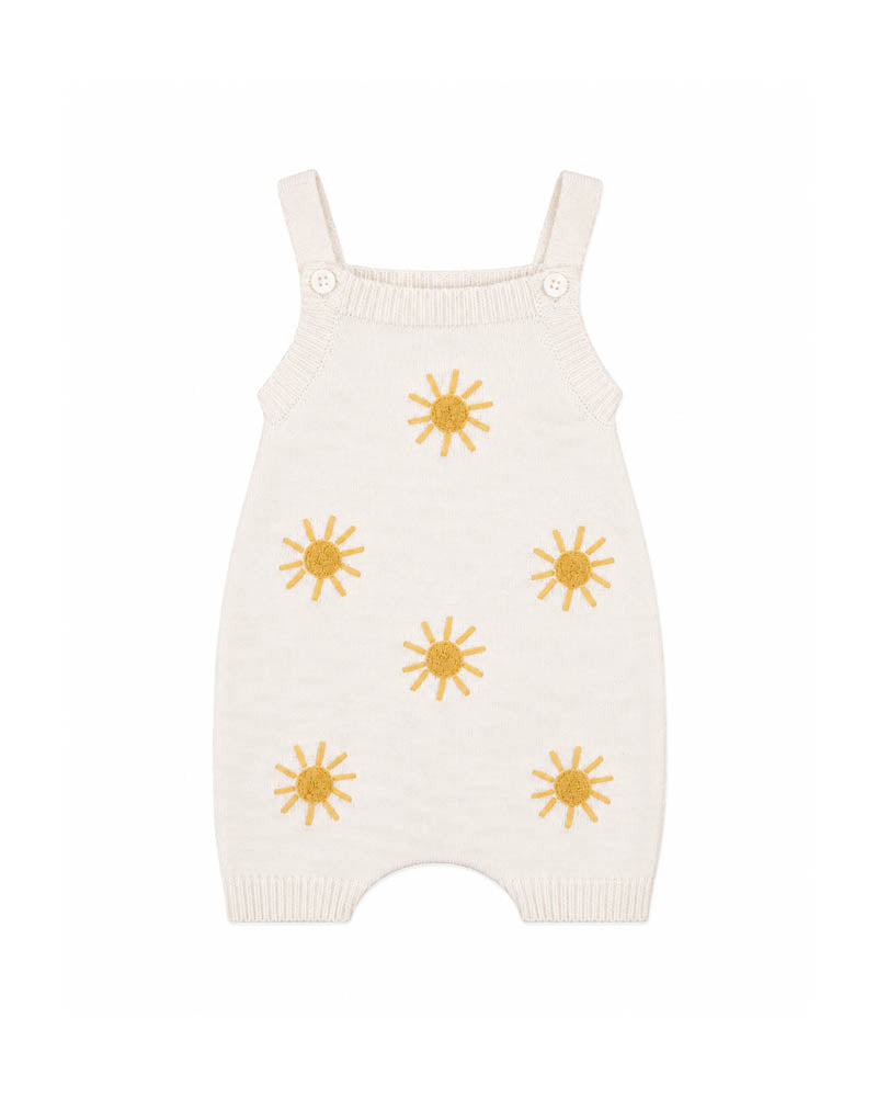 Bebe Scout Knitted Sun Overalls I Cream