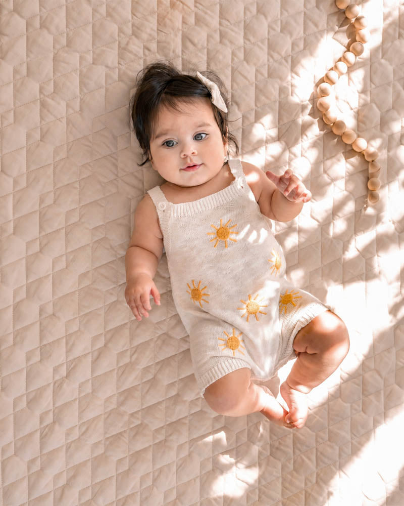 Bebe Scout Knitted Sun Overalls I Cream