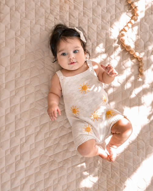 Bebe Scout Knitted Sun Overalls I Cream