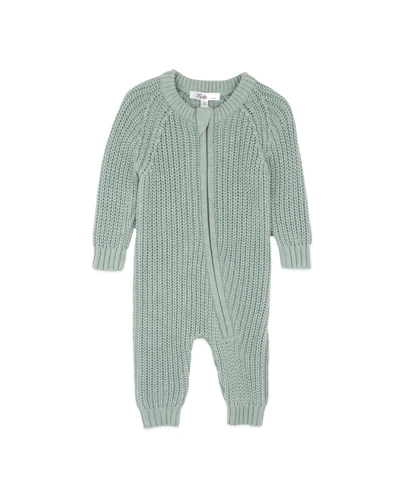 Bebe Sage Knitted Zip Romper