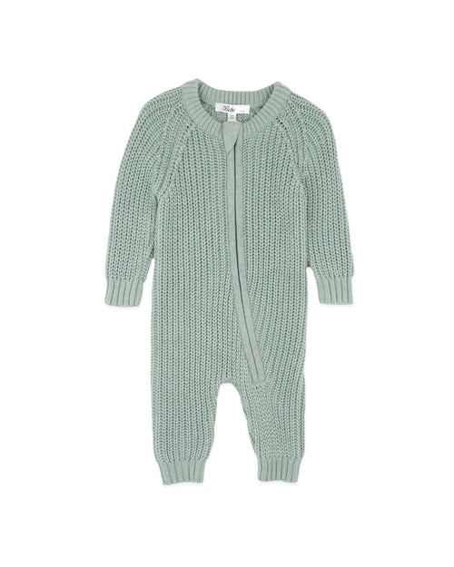 Bebe Sage Knitted Zip Romper