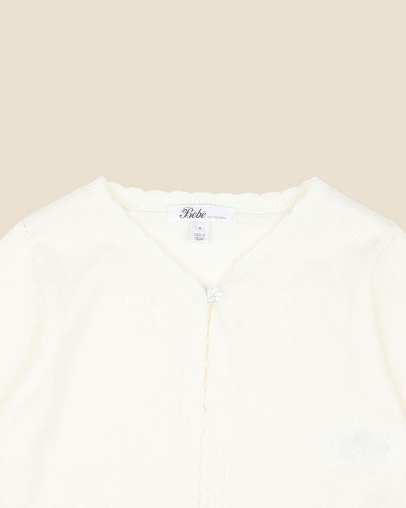 Bebe Scalloped Edge Organic Cardigan