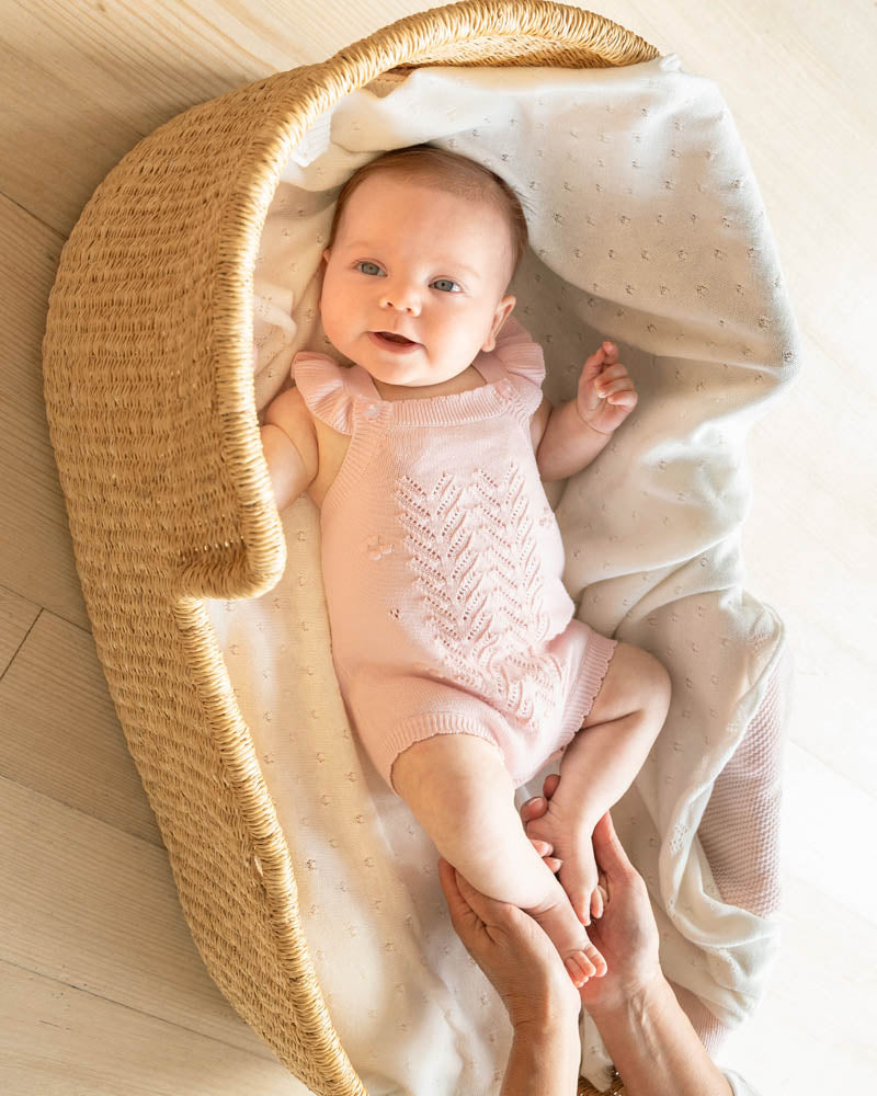 Bebe Organic Pink Bobble Knit Bodysuit