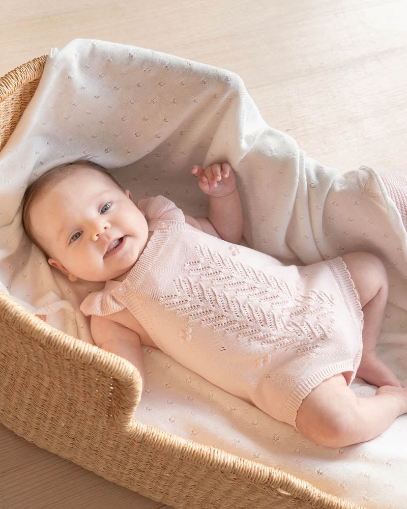 Bebe Organic Pink Bobble Knit Bodysuit