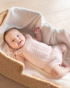 Bebe Organic Pink Bobble Knit Bodysuit