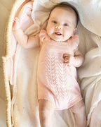 Bebe Organic Pink Bobble Knit Bodysuit