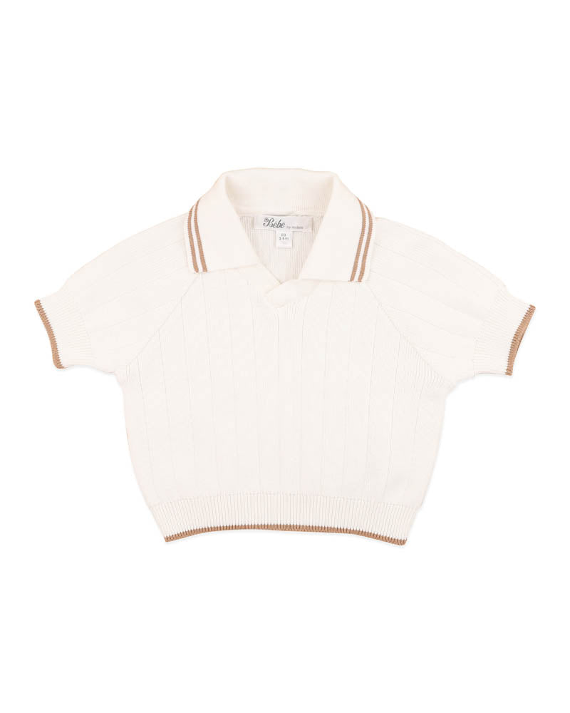 Bebe Evan SS Collared Jumper I Cream