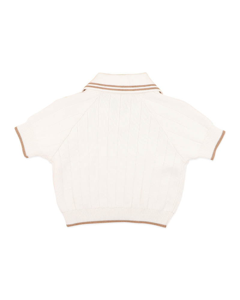 Bebe Evan SS Collared Jumper I Cream