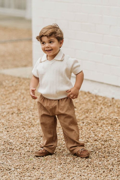 Bebe Evan SS Collared Jumper I Cream