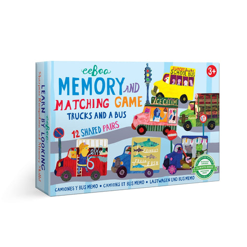 EEBOO I Memory & Matching Game I Trucks & Bus