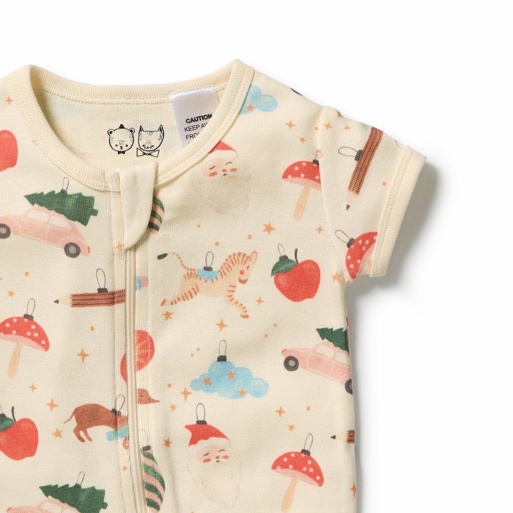 Wilson + Frenchy Deck the Halls Organic Rib Boyleg Zipsuit