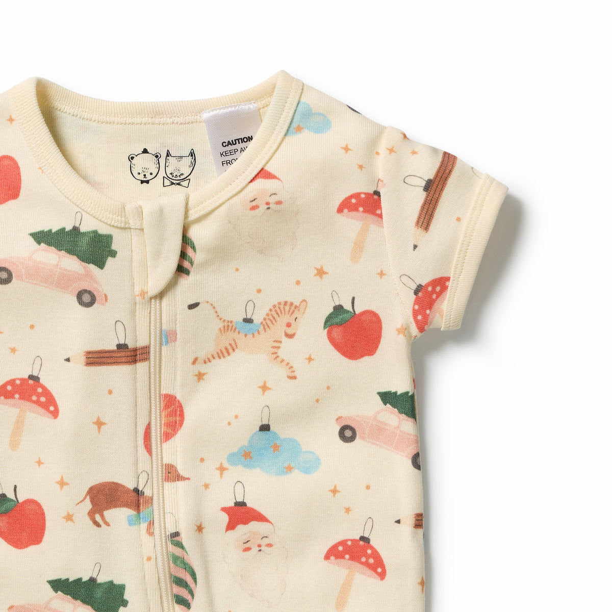 Wilson + Frenchy Deck the Halls Organic Rib Boyleg Zipsuit