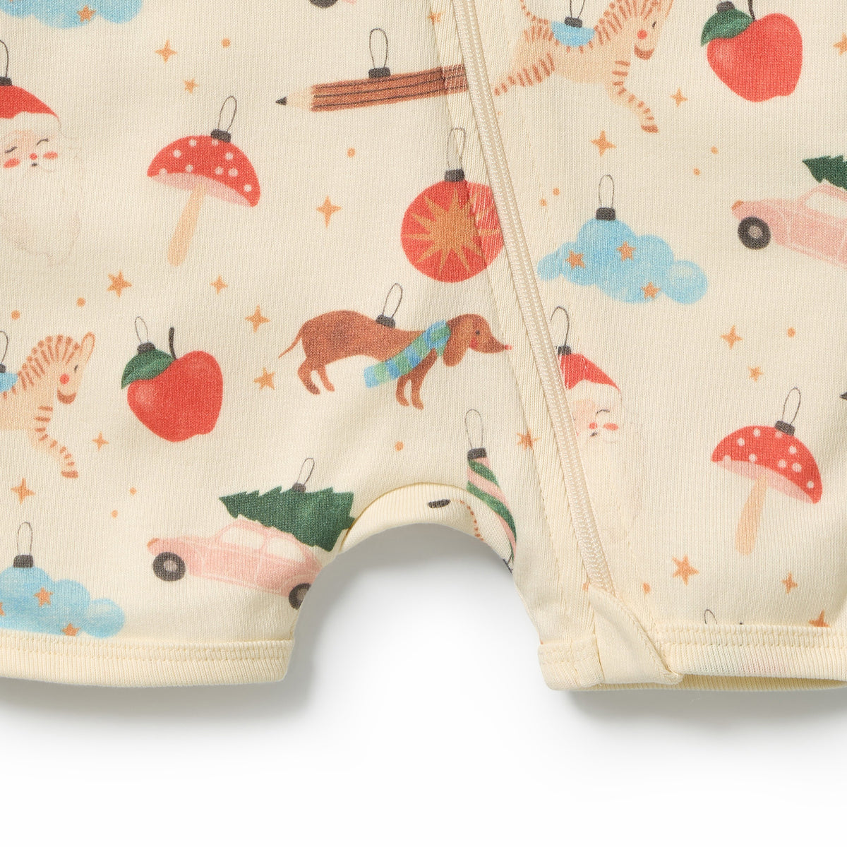 Wilson + Frenchy Deck the Halls Organic Rib Boyleg Zipsuit
