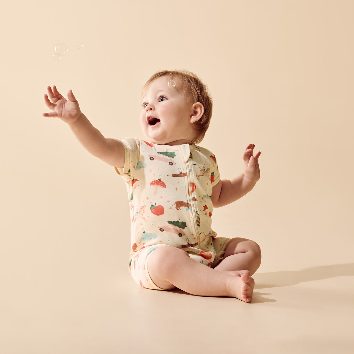 Wilson + Frenchy Deck the Halls Organic Rib Boyleg Zipsuit