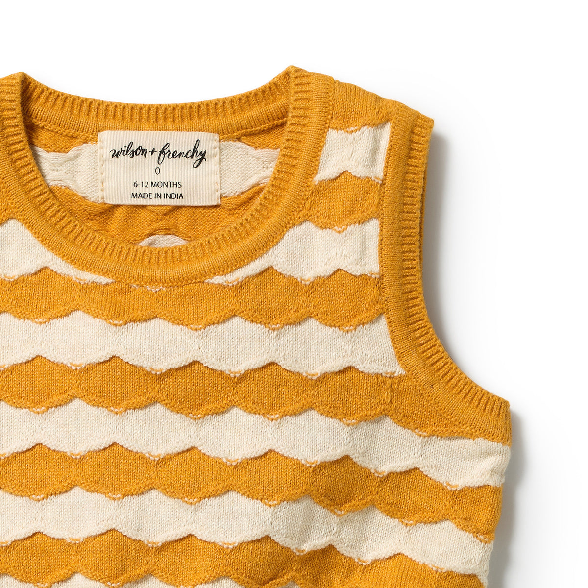 Wilson + Frenchy Marmalade Organic Knitted Chevron Bodysuit