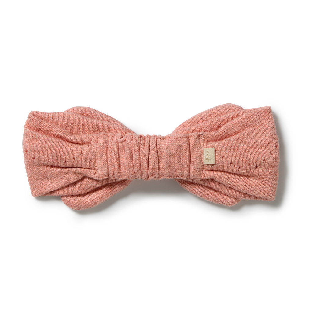 Wilson + Frenchy Petal Pink Organic Knitted Pointelle Headband