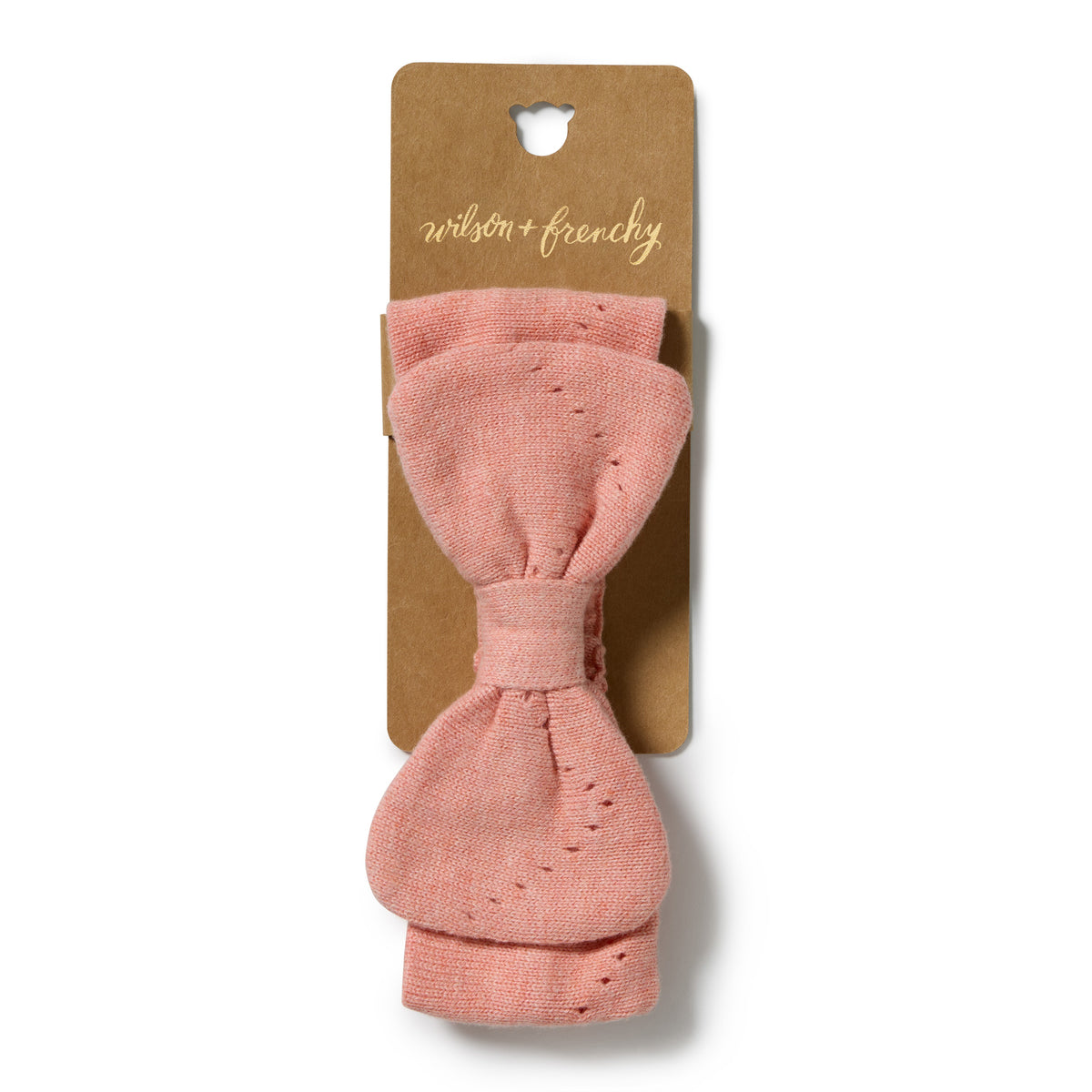 Wilson + Frenchy Petal Pink Organic Knitted Pointelle Headband