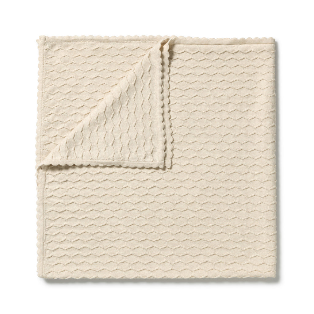 Wilson + Frenchy Milk Cloud Organic Knitted Chevron Blanket