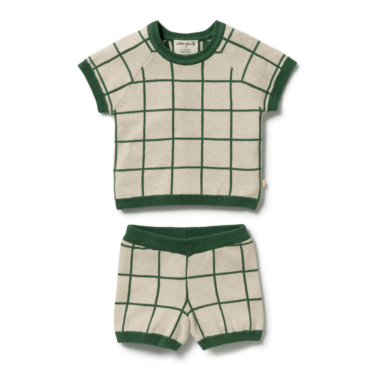 Wilson + Frenchy Lagoon Organic Knitted Check Set