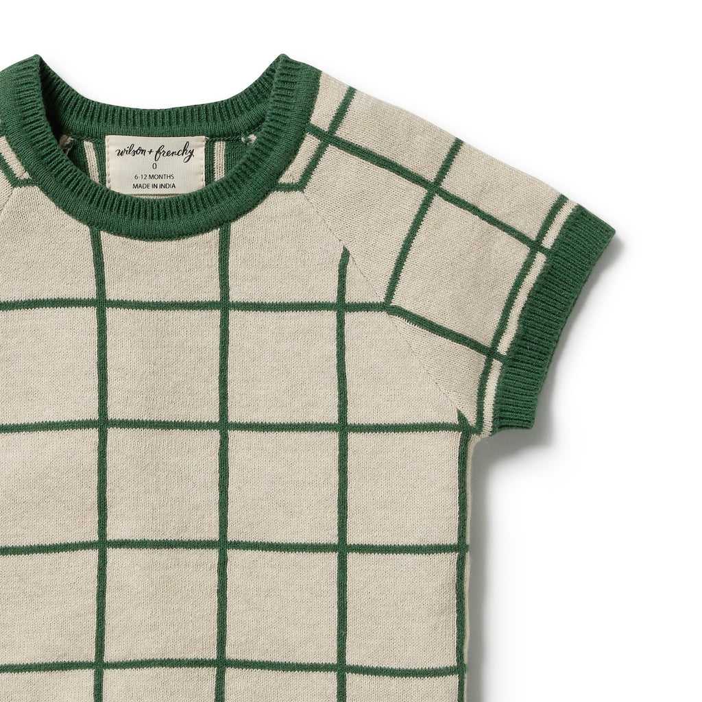 Wilson + Frenchy Lagoon Organic Knitted Check Set