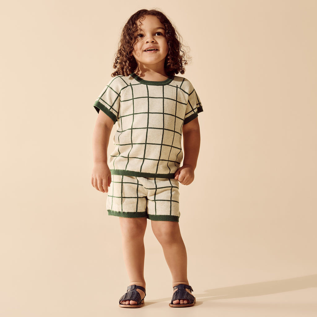 Wilson + Frenchy Lagoon Organic Knitted Check Set