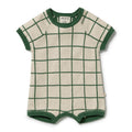 Wilson + Frenchy Lagoon Organic Knitted Check Growsuit