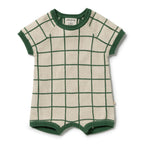 Wilson + Frenchy Lagoon Organic Knitted Check Growsuit