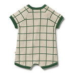 Wilson + Frenchy Lagoon Organic Knitted Check Growsuit