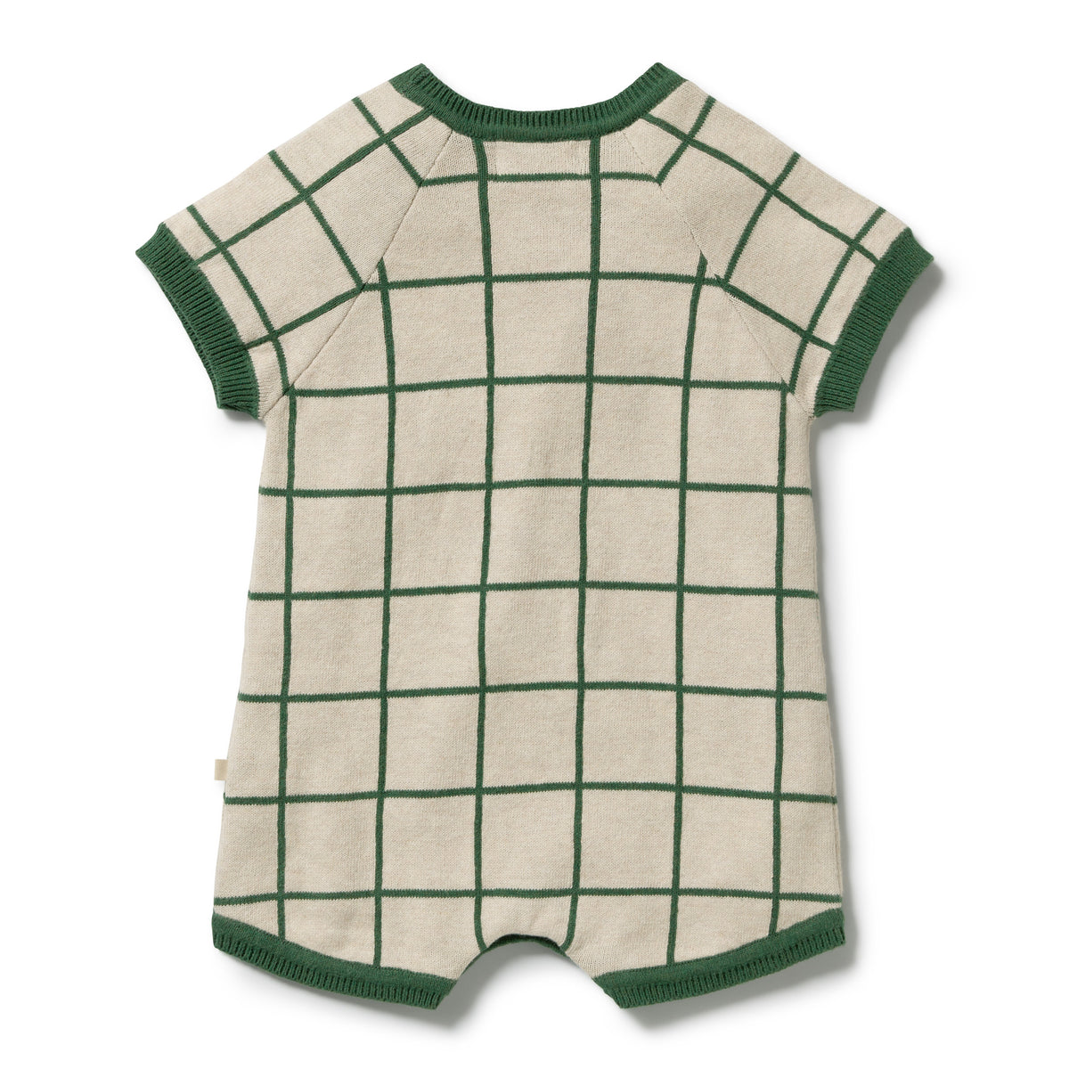 Wilson + Frenchy Lagoon Organic Knitted Check Growsuit