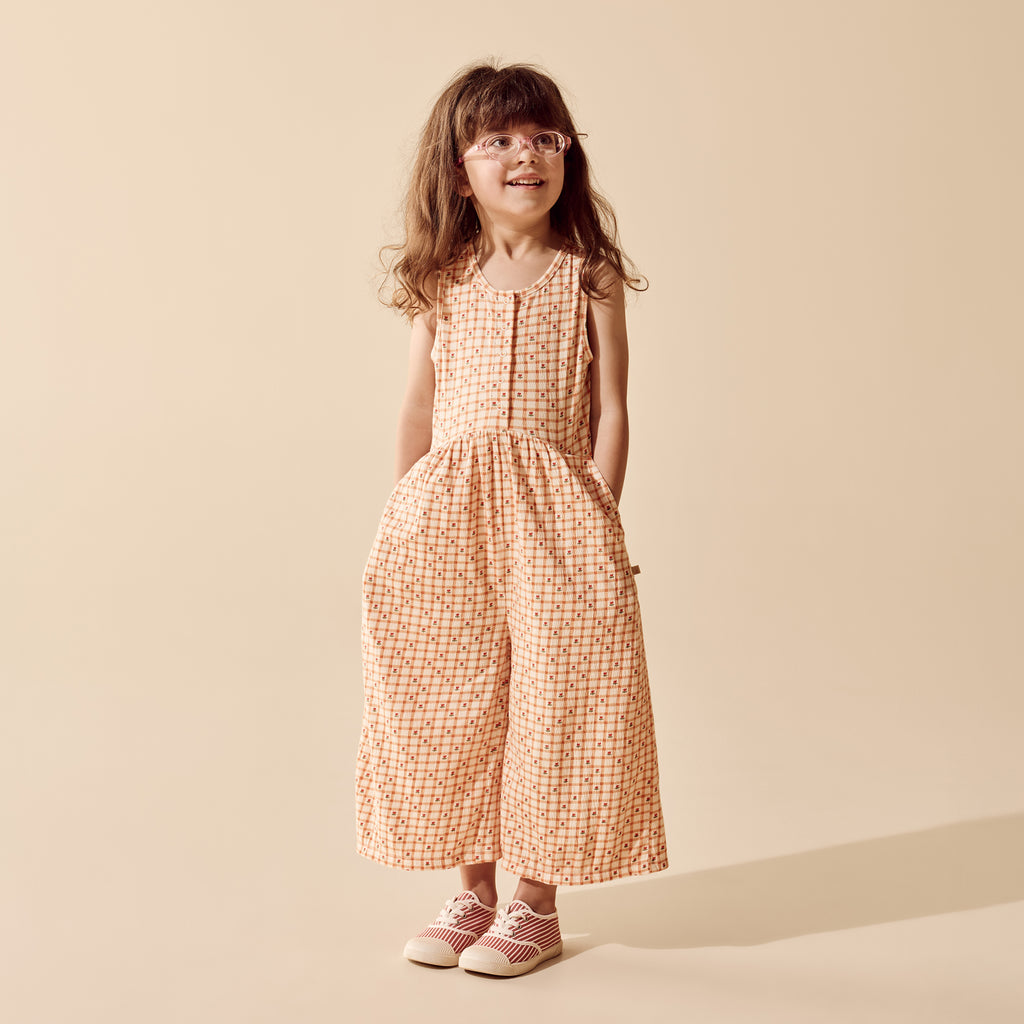 Wilson + Frenchy Checkerberry Organic Crinkle Jumpsuit