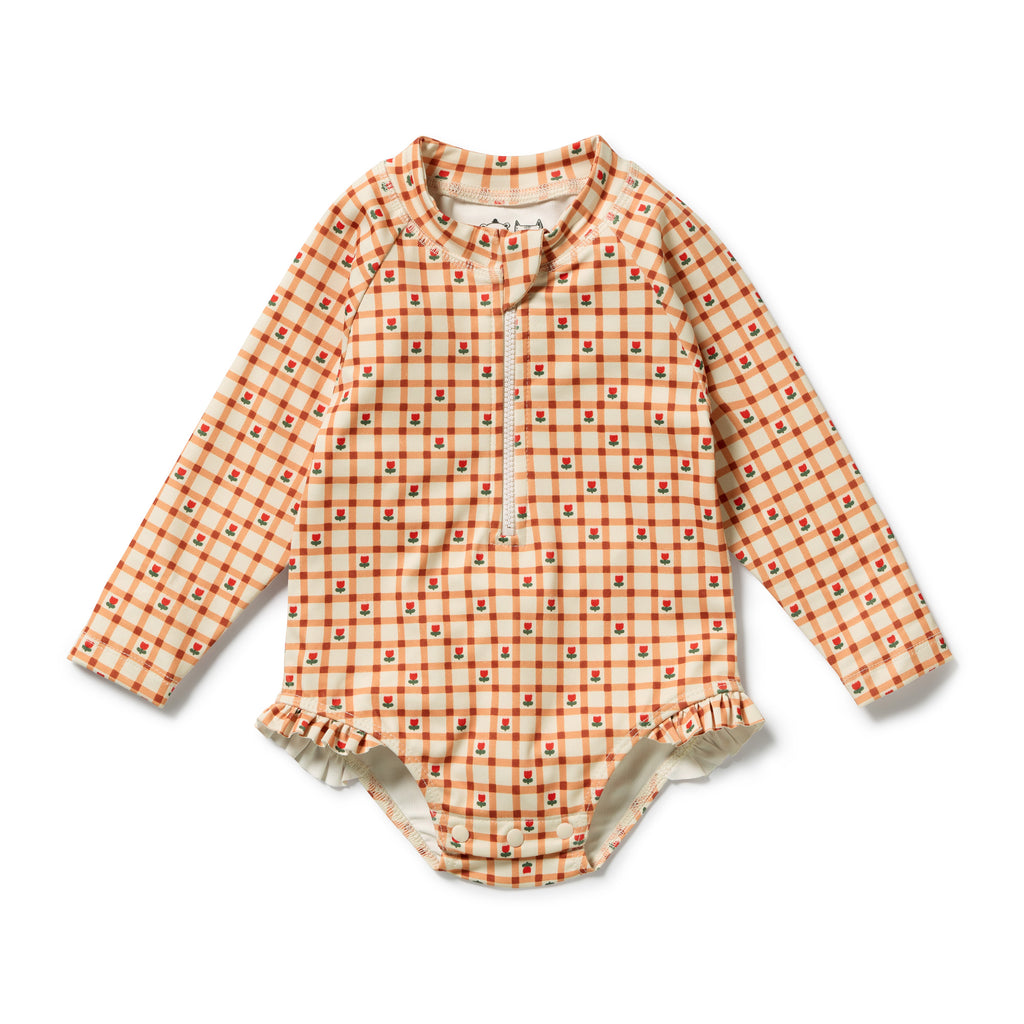 Wilson + Frenchy Checkerberry long sleeve Swimsuit