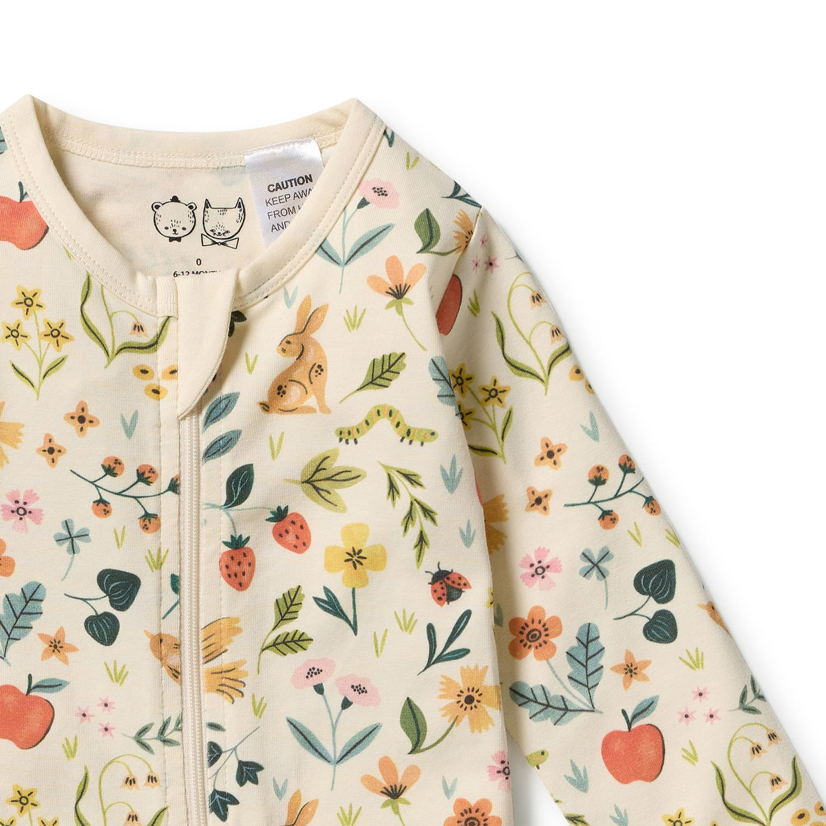 Wilson + Frenchy Summer Garden Organic Zipsuit with Feet