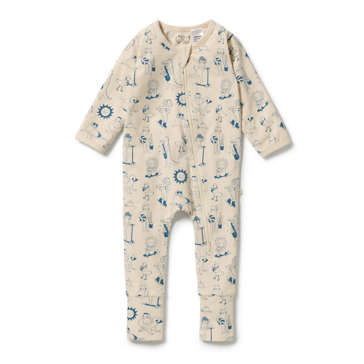 Wilson + Frenchy Tout est Magique Organic Zipsuit with Feet