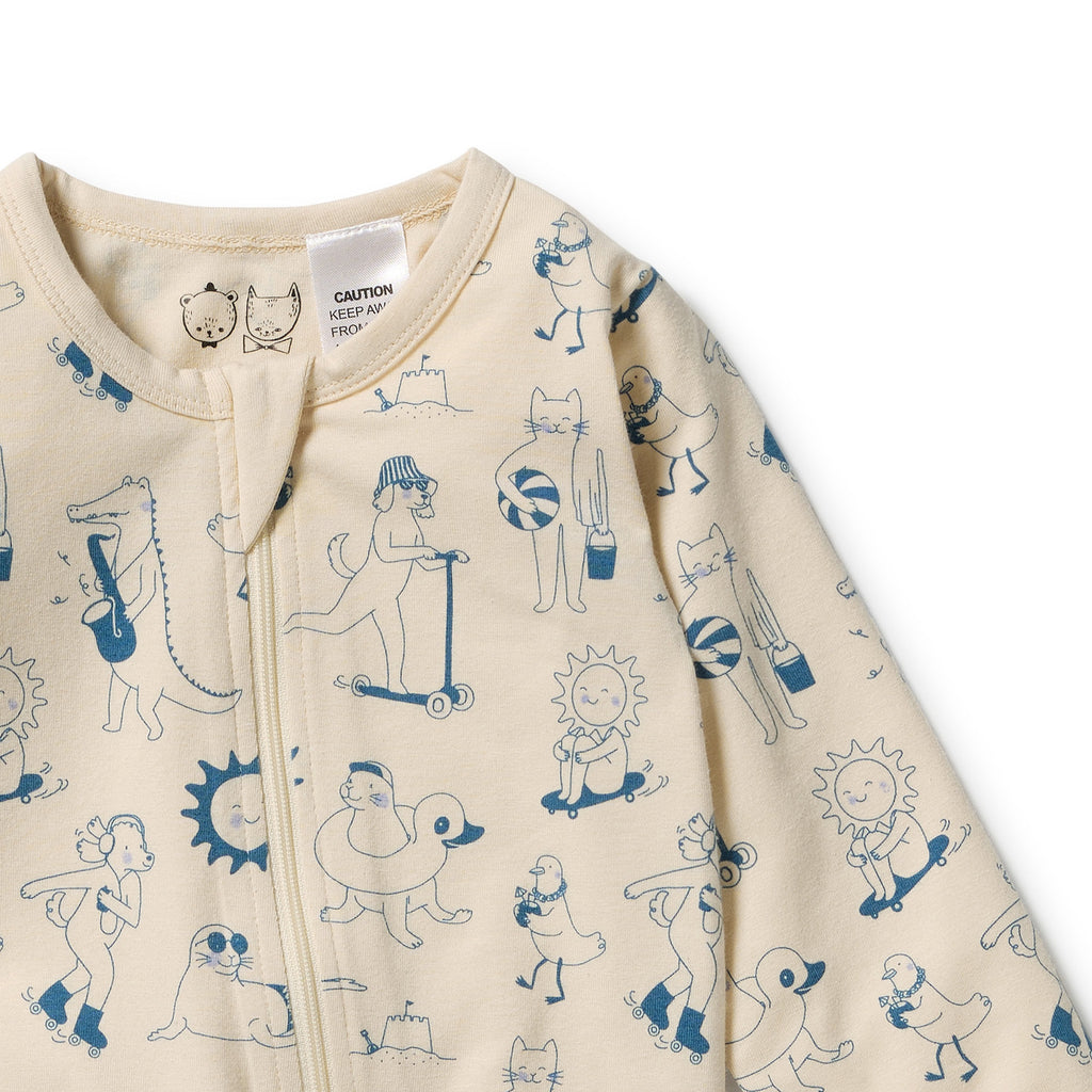 Wilson + Frenchy Tout est Magique Organic Zipsuit with Feet