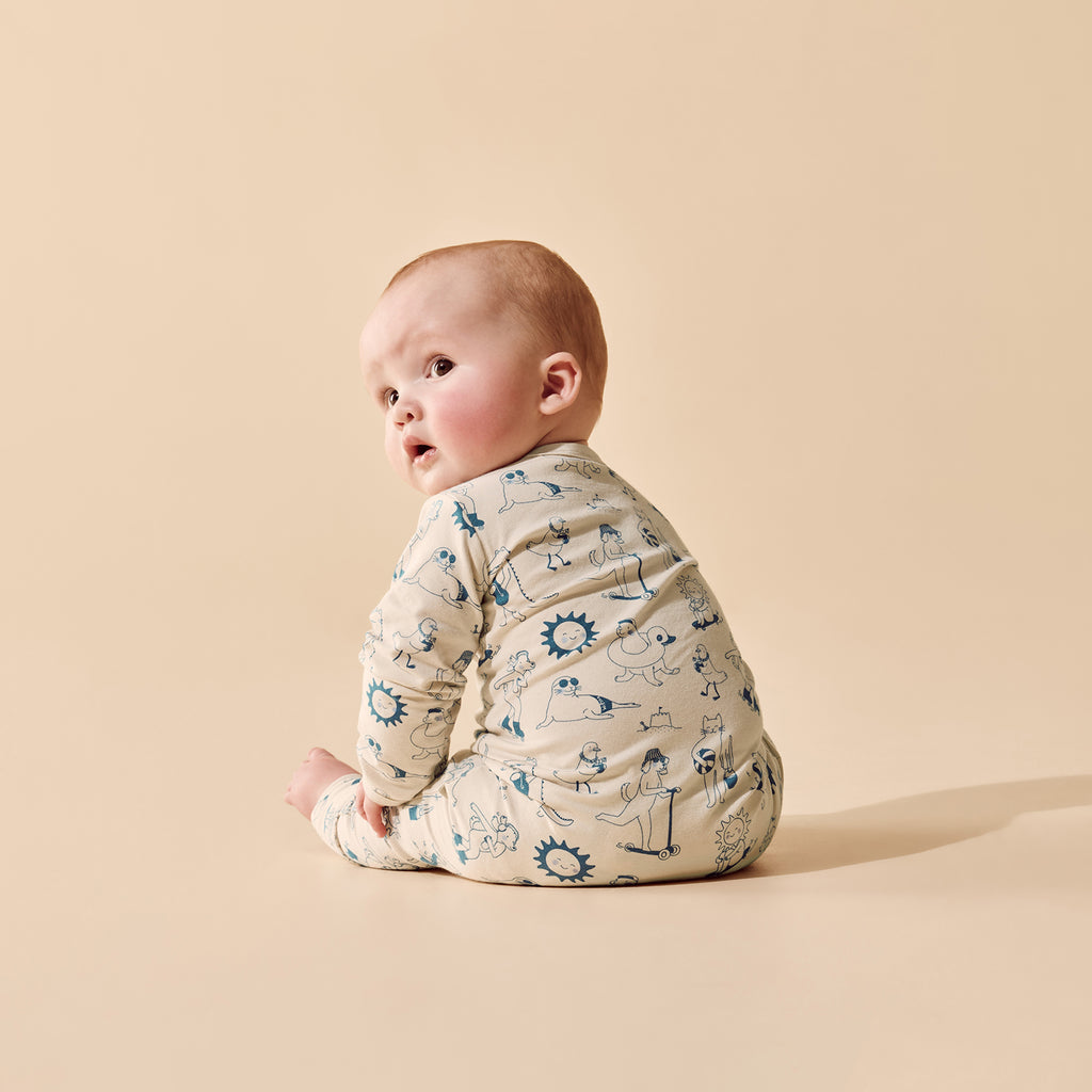 Wilson + Frenchy Tout est Magique Organic Zipsuit with Feet