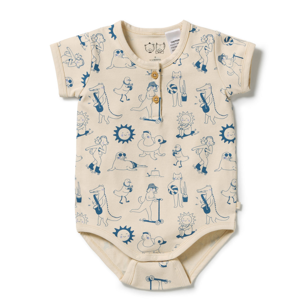 Wilson + Frenchy Tout est Magique Organic Henley Bodysuit