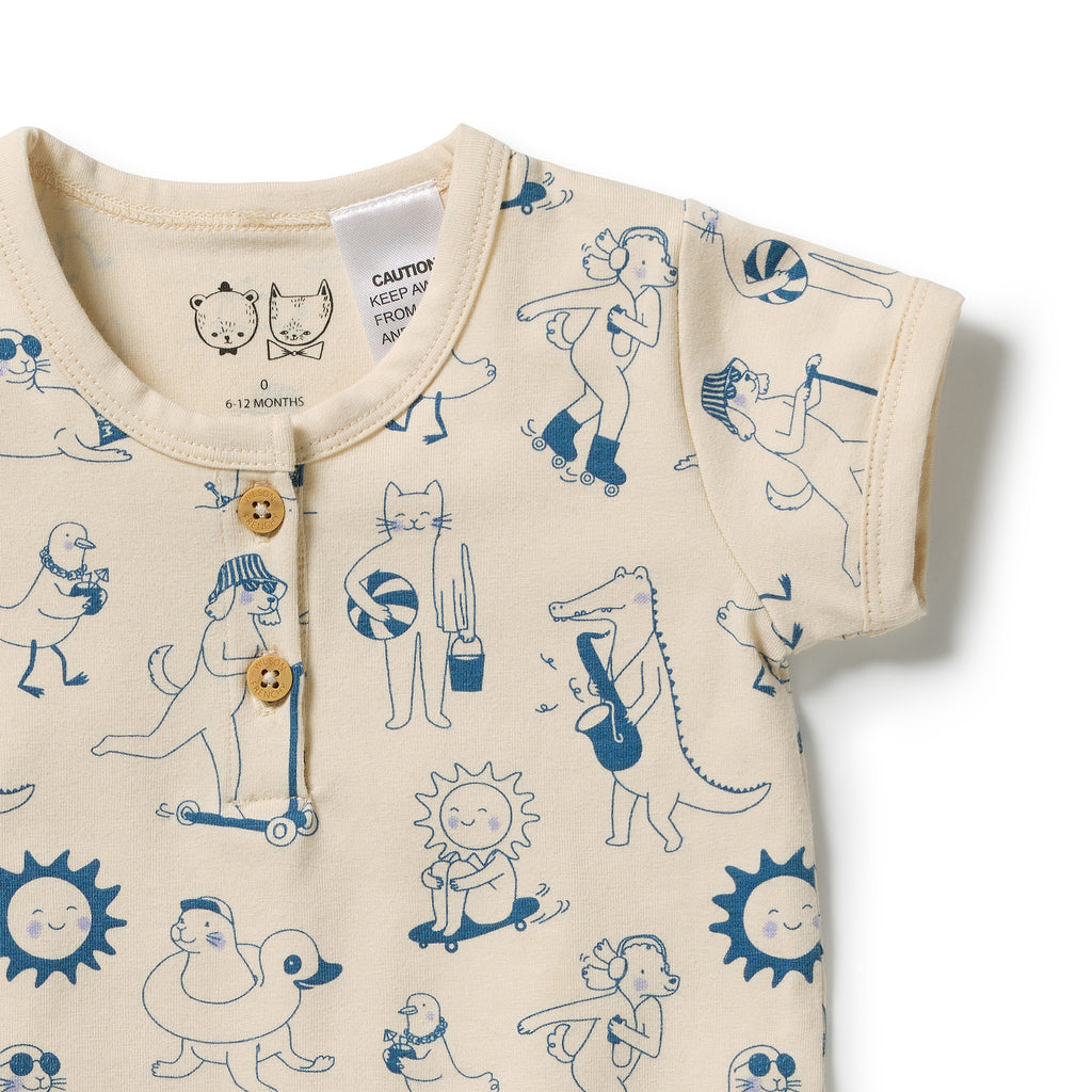 Wilson + Frenchy Tout est Magique Organic Henley Bodysuit